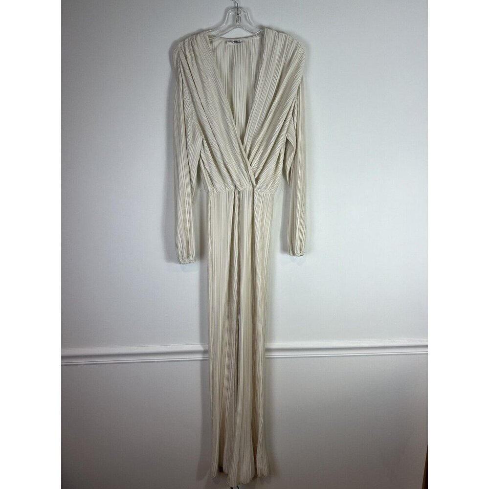 Anthropologie 4th + Reckless V-Neck Jumpsuit Ivory Boho Capsule Minimalist Small